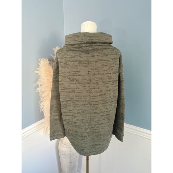 Anthro Saturday Sunday Fleece Cowl Neck Sweatshirt Small Space Dye Pullover - Picture 6 of 11